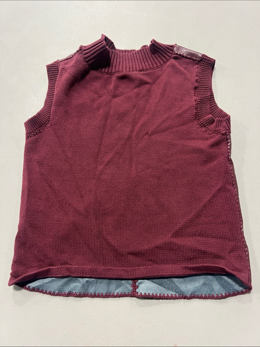 MELISSA NEPTON girls sleeveless knit top in burgundy